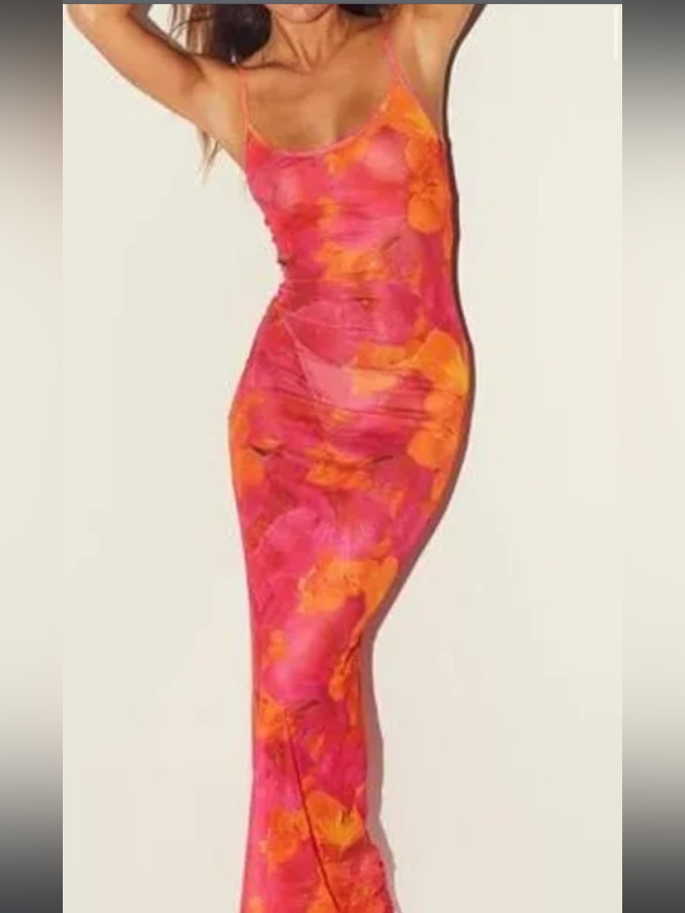 SOLD OUT NWT Peppermayo Pink and Orange Floral Maxi Slip Dress